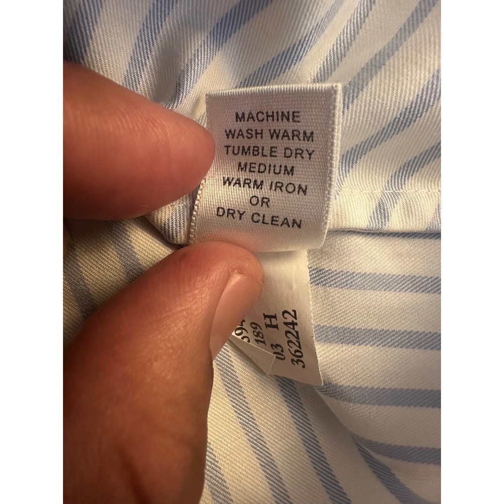 Banana Republic Button Down Women S Blue Excellent Striped Cotton Long Sleeve - Picture 9 of 11